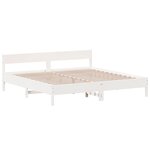vidaXL Cadre de lit sans matelas blanc 200x200 cm bois massif de pin