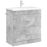 vidaXL Meuble sous lavabo de salle de bain Gris béton