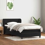 vidaXL Sommier à lattes de lit avec matelas noir 90x220 cm velours