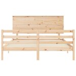 vidaXL Cadre de lit avec tête de lit 160x200 cm bois massif