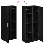 vidaXL Meuble de salle de bain avec porte-rouleau noir 39x22x90 cm