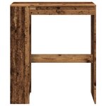 vidaXL Table de bar avec étagères vieux bois bois d'ingénierie