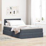 vidaXL Lit avec rangement et LED Gris foncé 120 x 190 cm Velours