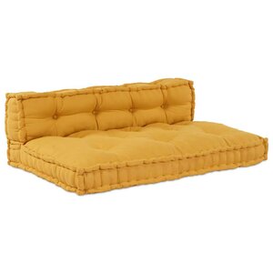 vidaXL Coussin de canapé sur palette Jaune tissu