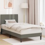 vidaXL Cadre de lit Gris clair 90 x 200 cm Tissu en velours côtelé