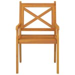 vidaXL Chaises à manger d'extérieur lot de 3 Bois d'acacia massif
