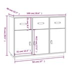 vidaXL Buffet Blanc 100x40x75 cm Bois massif de pin