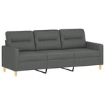 vidaXL Ensemble de canapés 3 Pièces avec coussins Gris foncé Tissu