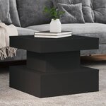 vidaXL Table basse avec lumières LED noir 50x50x40 cm