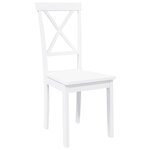 vidaXL Chaises à manger 2 Pièces blanc bois massif caoutchouc