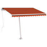 vidaXL Auvent manuel rétractable sur pied 300x250 cm Orange et marron