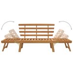 vidaXL Banc de jardin 2-en-1 190 cm Bois solide d'acacia
