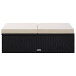 vidaXL Salon de jardin 2 Pièces avec coussins Résine tressée Noir