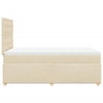vidaXL Sommier à lattes de lit avec matelas Crème 120x200 cm Tissu