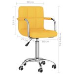 vidaXL Chaises pivotantes à manger lot de 2 jaune moutarde tissu