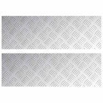 vidaXL Plaques à damier 2 Pièces Argent 75 x 25 cm Aluminium