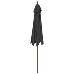 vidaXL Parasol de jardin avec mât en bois noir 299x240 cm