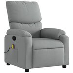 vidaXL Fauteuil inclinable de massage gris clair tissu