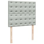 vidaXL Sommier à lattes de lit et matelas gris clair 120x190cm velours
