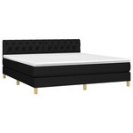 vidaXL Sommier à lattes de lit avec matelas LED Noir 160x200 cm Tissu