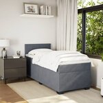 vidaXL Sommier à lattes de lit avec matelas Gris foncé 100x200 cm