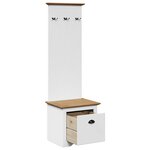 vidaXL Armoire de couloir avec crochets BODO blanc marron 50x40x157 cm