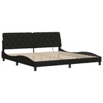 vidaXL Cadre de lit avec LED sans matelas noir 200x200 cm tissu