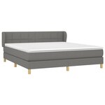 vidaXL Sommier à lattes de lit avec matelas Gris foncé 180x200cm Tissu