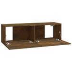 vidaXL Meubles TV muraux 2Pièces chêne fumé 100x30x30cm bois d'ingénierie