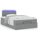 vidaXL Lit ottoman avec matelas gris clair 120x190 cm tissu