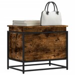 vidaXL Boîte de rangement avec couvercle chêne fumé bois d'ingénierie