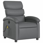 vidaXL Fauteuil de massage inclinable électrique gris similicuir