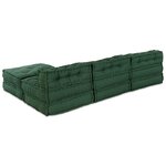 vidaXL Canapé modulaire 4 Pièces Vert tissu