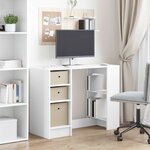 vidaXL Bureau Blanc Bois d'ingénierie 100 x 40 x 75 cm