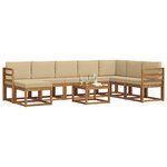 vidaXL Ensemble de canapés d'extérieur 9 Pièces Naturel et Beige