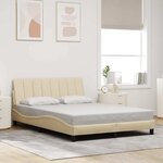 vidaXL Cadre de lit sans matelas crème 140x200 cm tissu
