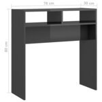 vidaXL Table console Gris brillant 78x30x80 cm Aggloméré