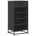 vidaXL Étagère à chaussures noir 48x38x97 5 cm bois d'ingénierie