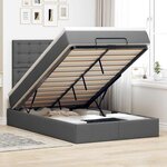 vidaXL Cadre de lit ottoman avec matelas gris foncé 120x190 cm tissu