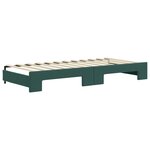 vidaXL Lit de jour avec gigogne sans matelas vert foncé 80x200 cm