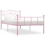 vidaXL Cadre de lit sans matelas rose métal 100x200 cm