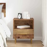 vidaXL Table de chevet Marron 40 x 35 x 47.5 cm Bois d'ingénierie