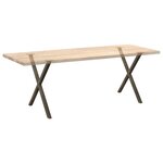 vidaXL Pieds de table à manger en forme de X  2 pièces  acier naturel  80 x (72-73) cm