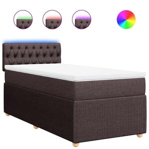 vidaXL Sommier à lattes de lit avec matelas Marron foncé 100x200 cm