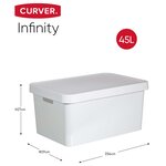 Curver boîte de rangement infinity et couvercle 3pièces 45 l blanc 240683
