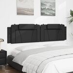 vidaXL Coussin de tête de lit noir 193 cm similicuir