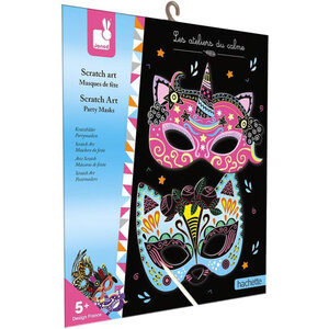 Jeu créatif - Créer des masques de fête - 5 modèles - A gratter - Dès 5 ans - Janod