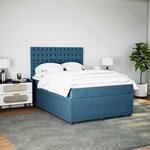 vidaXL Sommier à lattes de lit et matelas bleu 140x190 cm velours