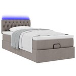 vidaXL Lit ottoman avec matelas taupe 100x200 cm tissu