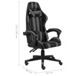 vidaXL Fauteuil de jeux vidéo Noir et gris Similicuir